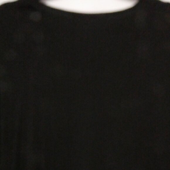 ADDITION ELLE | 2X | Black Long Sleeve Knit Front Shirt W/ Sequins | Solid Back - Picture 9 of 13